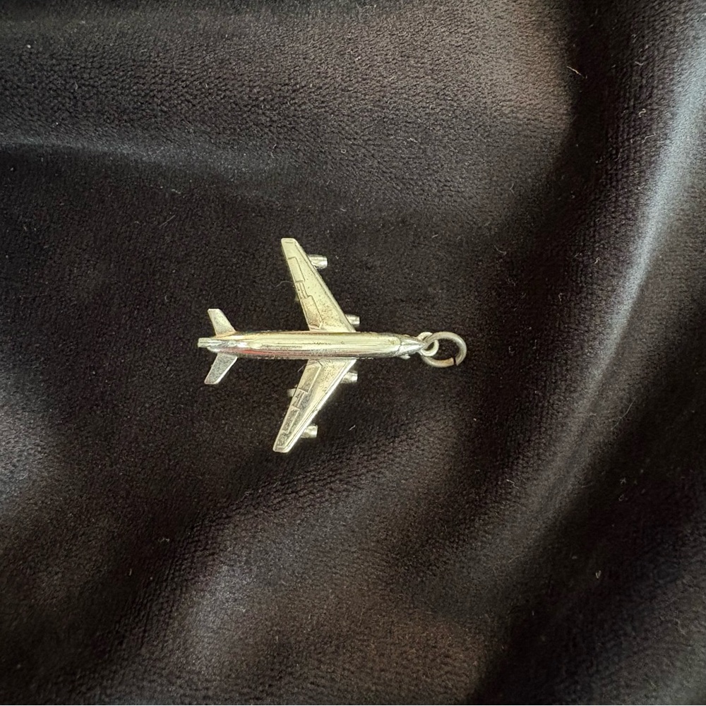 Vintage Sterling Silver Airplane Pendant